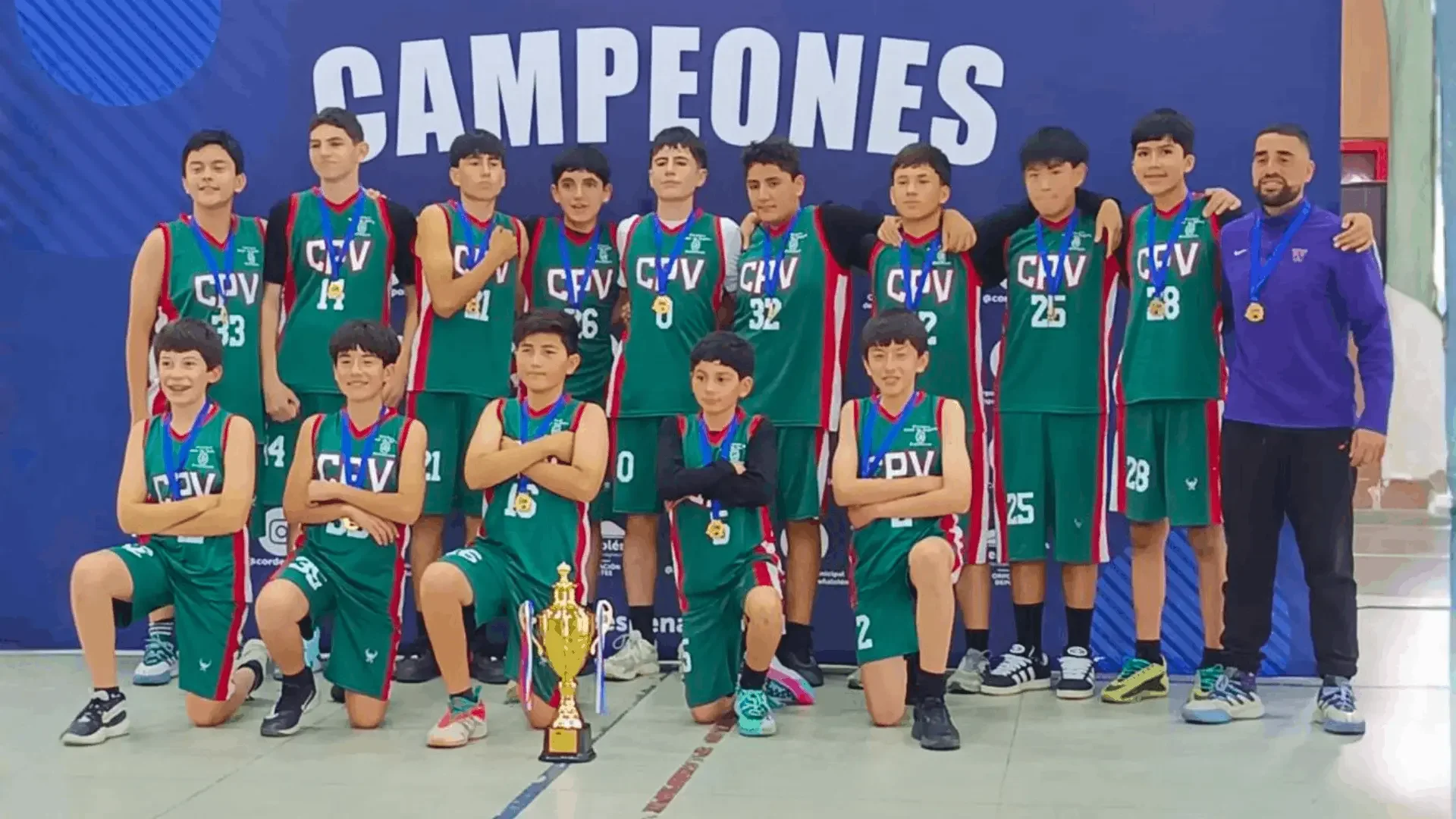 CPV Peñalolén crowned undefeated champion of the U-14 Municipal Basketball Tournament.