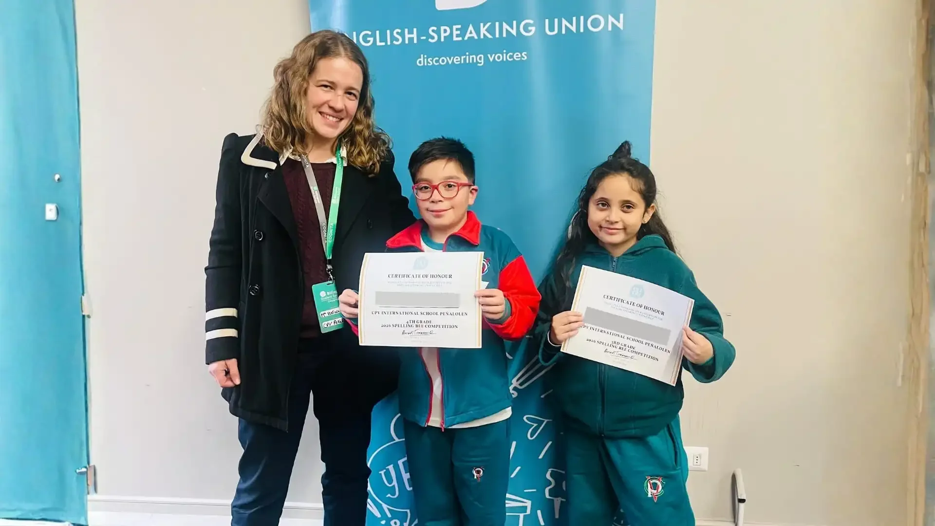 CPV Peñalolén students represent the school in the English-Speaking Union (ESU) Spelling Bee competition.